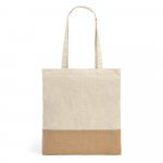 MERCAT. bomulds taske 100% bimuld (160 g/m&sup2;) med imiteret jute detalje - Naturlig