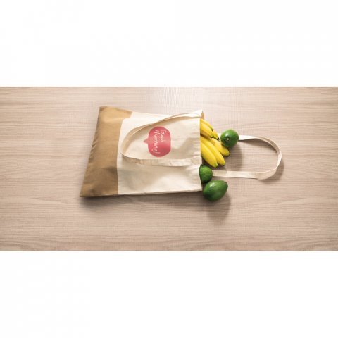 MERCAT. bomulds taske 100% bimuld (160 g/m&sup2;) med imiteret jute detalje