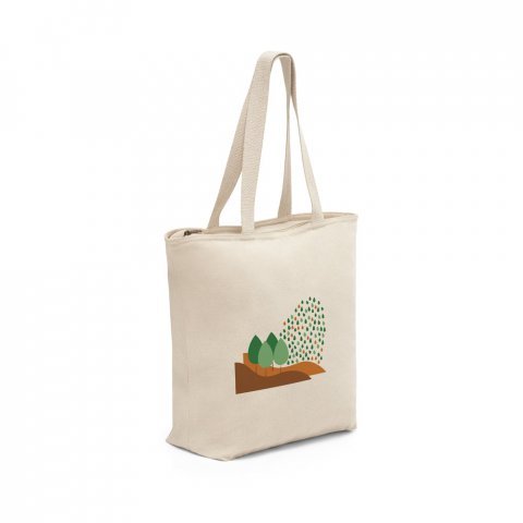 HACKNEY. Bolsa de algod&oacute;n 100% con cremallera (280 g/m&sup2;) - Natural claro