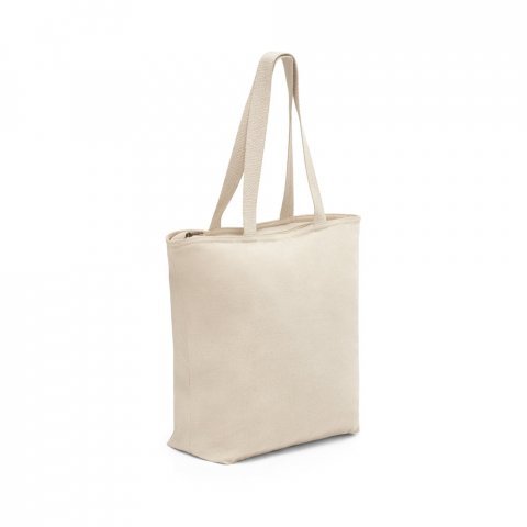 HACKNEY. Bolsa de algod&oacute;n 100% con cremallera (280 g/m&sup2;) - Natural claro