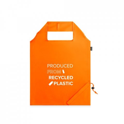 BEIRA. Sammenleggbar pose i 190T resirkulert polyester (100 % rPET) - Oransje