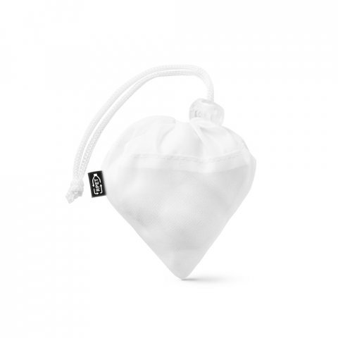 BOLZANO. Sac pliable en maille et polyester recycl&eacute; 190T (100% rPET) - Blanc