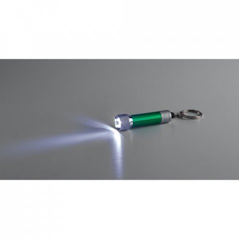 LERGAN. Llavero de aluminio con linterna de 3 LED - Verde