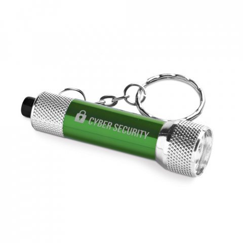 LERGAN. Llavero de aluminio con linterna de 3 LED - Verde