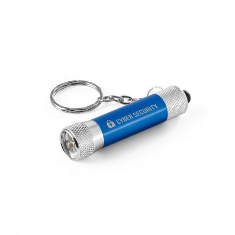 LERGAN. Llavero de aluminio con linterna de 3 LED - Azul royal