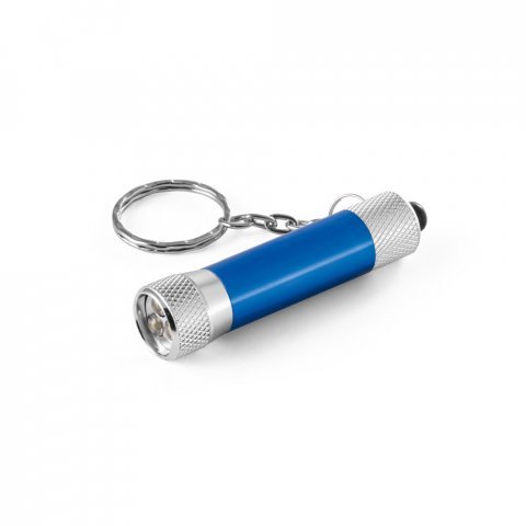 LERGAN. Llavero de aluminio con linterna de 3 LED - Azul royal