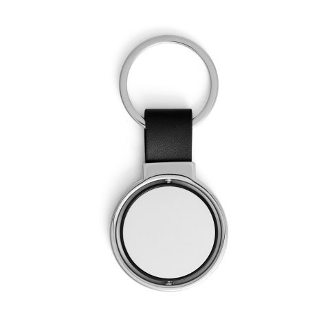 ALBRIGHT. Metalni i PU privezak za ključeve, pogodan za personalizaciju pomoću kupole - Crna