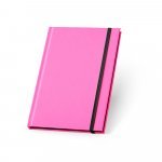 WATTERS. Bloco de notas A5 em PU fluorescente com folhas pautadas - Rosa