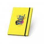 WATTERS. Bloco de notas A5 em PU fluorescente com folhas pautadas - Amarelo