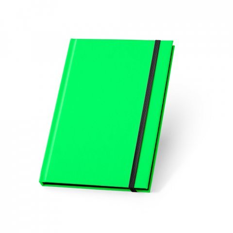 WATTERS. Bloco de notas A5 em PU fluorescente com folhas pautadas - Verde claro