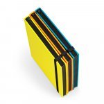 WATTERS. Bloco de notas A5 em PU fluorescente com folhas pautadas