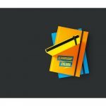 WATTERS. Bloco de notas A5 em PU fluorescente com folhas pautadas