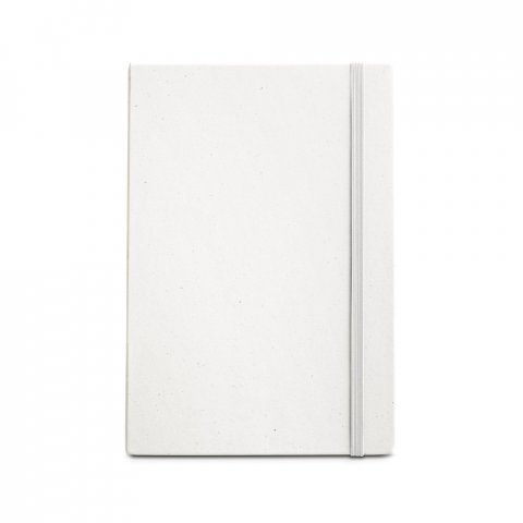 MILKY. Bloc-notes A5 avec couverture rigide en papier 100 % recycl&eacute; - Blanc