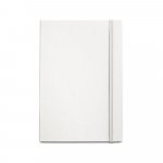 MILKY. Bloc-notes A5 avec couverture rigide en papier 100 % recycl&eacute; - Blanc