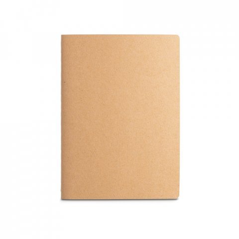 ALCOTT A4. A4 notepad with Kraft paper cover (250 g/m&sup2;) and plain pages - Natural