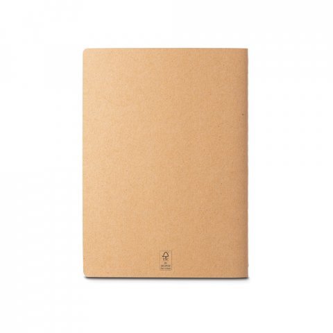 ALCOTT A4. A4 notepad with Kraft paper cover (250 g/m&sup2;) and plain pages - Natural