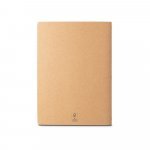 ALCOTT A4. A4 notepad with Kraft paper cover (250 g/m&sup2;) and plain pages - Natural