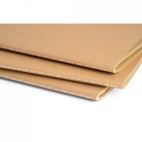 ALCOTT A4. A4 notepad with Kraft paper cover (250 g/m&sup2;) and plain pages - Natural