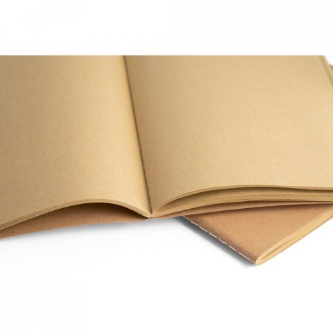 ALCOTT A4. A4 notepad with Kraft paper cover (250 g/m&sup2;) and plain pages - Natural
