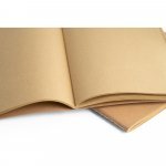 ALCOTT A4. A4 notepad with Kraft paper cover (250 g/m&sup2;) and plain pages - Natural