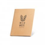 ALCOTT A4. A4 notepad with Kraft paper cover (250 g/m&sup2;) and plain pages - Natural