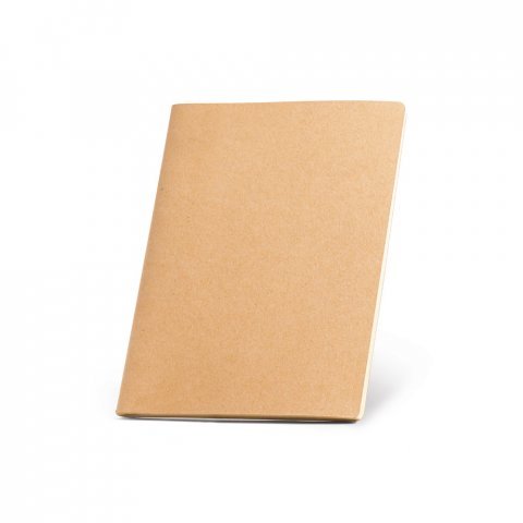 ALCOTT A4. A4 notepad with Kraft paper cover (250 g/m&sup2;) and plain pages - Natural