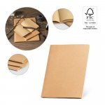 ALCOTT A4. A4 notepad with Kraft paper cover (250 g/m&sup2;) and plain pages