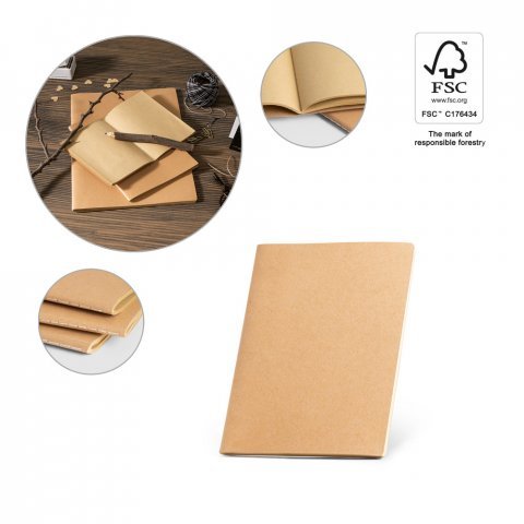 ALCOTT A5. A5 notesblok med kartonomslag (250 g/m&sup2;) og almindelige sider