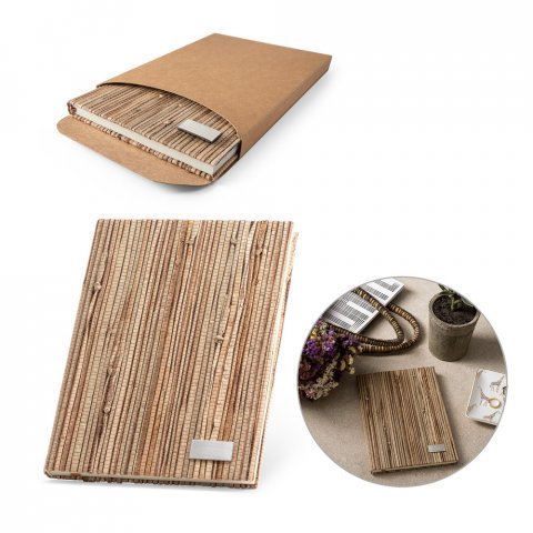 NERUDA. Notizbuch A5 mit Hardcover aus Naturstroh