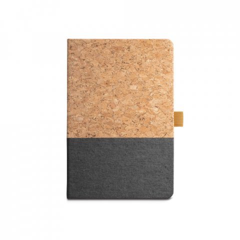 KLEE. Bloco de notas A5 em corti&ccedil;a e linho com folhas pautadas - Cinzento escuro