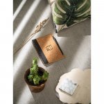 VICENTE. B6 notebook in cork and recycled polyester (100% rPET) with ballpoint pen