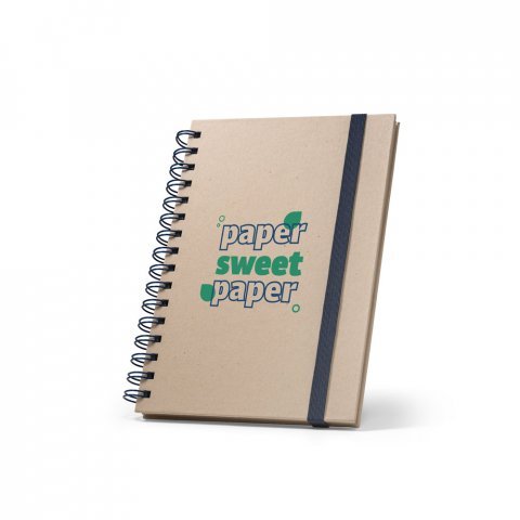 PROUST. Z&aacute;pisn&iacute;k A5 s kroužky, pevn&aacute; vazba, vyroben&yacute; z pap&iacute;ru cukrov&eacute; třtiny (80% cukrov&eacute; třtiny) s čist&yacute;ch str&aacute;nek - Modr&aacute;