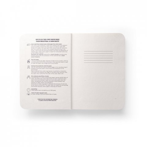 ORGANIC SEMI-RIGID. Blocnotes A5 cu copertă semirigidă din materie organică de elefant (80%) - Natural deschis