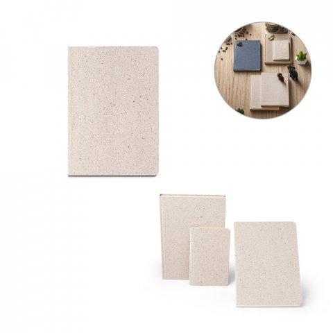 ORGANIC SEMI-RIGID. Blocnotes A5 cu copertă semirigidă din materie organică de elefant (80%)