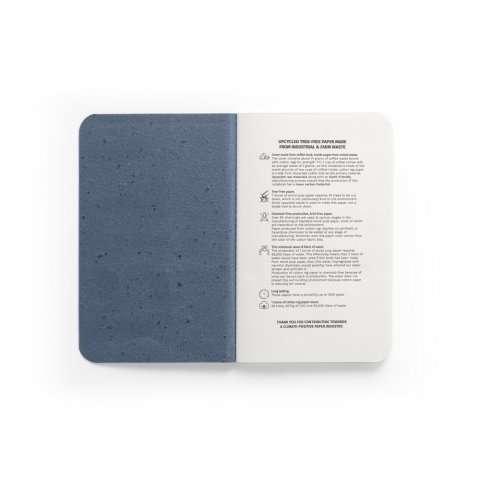 COFFEEPAD SOFT. A6 blok za beleženje sa fleksibilnim koricama od ljuske kafe (65%) - Plava