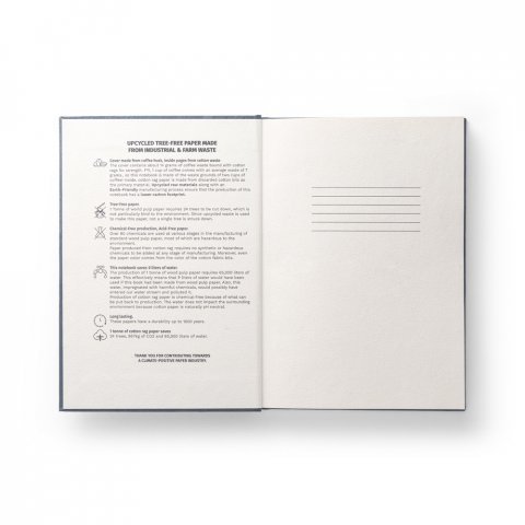 COFFEEPAD RIGID. A5-&ouml;s jegyzetf&uuml;zet k&aacute;v&eacute;h&eacute;j hullad&eacute;kb&oacute;l k&eacute;sz&uuml;lt kem&eacute;ny bor&iacute;t&aacute;ssal (65%) - K&eacute;k