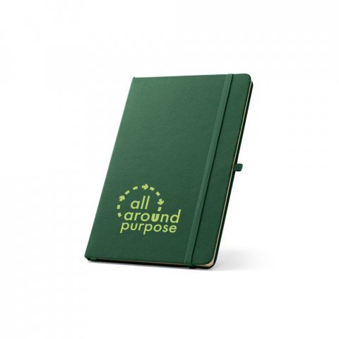 ANNE. A5 notesbog i genvundet polyester (100% rPET) linjeret sider - M&oslash;rkegr&oslash;n