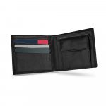 AFFLECK. Leather wallet with RFID blocking for 9 cards - Black