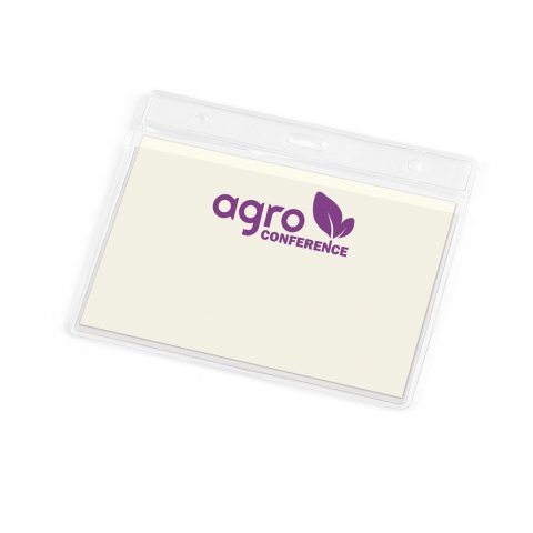 FORSYTH. Bolsa para crach&aacute; identificador horizontal em PVC - Transparente