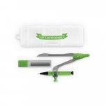 GEOM. Geometriskolesett i PP-etui - Lys gr&oslash;nn 