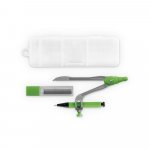 GEOM. Geometriskolesett i PP-etui - Lys gr&oslash;nn 