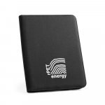 EMERGE FOLDER. A4 map in gerecycled polyester (100% rPET) 300D met rits - Zwart