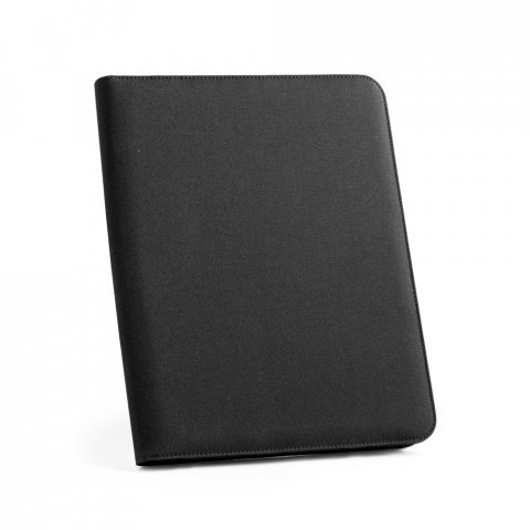 EMERGE FOLDER. A4 map in gerecycled polyester (100% rPET) 300D met rits - Zwart