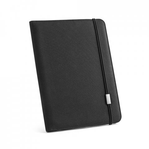 EMERGE FOLDER II. A4 map in gerecycled polyester (100% rPET) 300D met elastische sluiting - Zwart