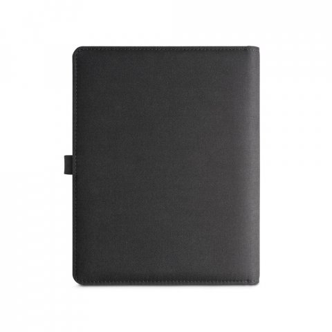 EMERGE A5 FOLDER. A5 map in gerecycled polyester (100% rPET) 300D met draadloze oplader - Zwart