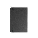 M&Aacute;RQUEZ. Cahier A5 &agrave; couverture rigide fabriqu&eacute;e &agrave; partir de tissu PET 100% recycl&eacute;, avec des pages lign&eacute;es en papier recycl&eacute; - Noir