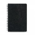 MISHIMA. A5 bilježnica s polutvrdim koricama od recikliranog pusta (100% rPET) s prstenovima i crtanim stranicama - Tamno siva