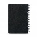 MISHIMA. A5 bilježnica s polutvrdim koricama od recikliranog pusta (100% rPET) s prstenovima i crtanim stranicama - Tamno siva