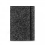 BALDWIN. Bloc de notas A5 con cubierta de fieltro reciclado (100% rPET) y p&aacute;ginas rayadas en papel 100% reciclado - Gris oscuro