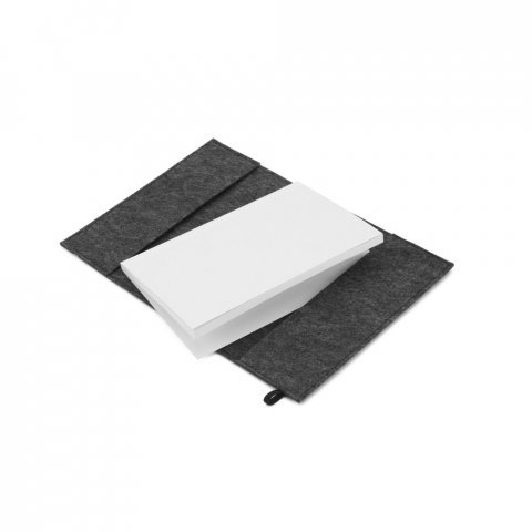 BALDWIN. Bloc de notas A5 con cubierta de fieltro reciclado (100% rPET) y p&aacute;ginas rayadas en papel 100% reciclado - Gris oscuro